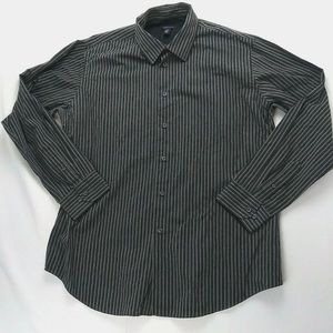 166. Van Heusen men’s grey stripe button up.